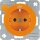 Berker 47432007 Steckdose SCHUKO mit Aufdruck R.1/R.3 Orange glänzend