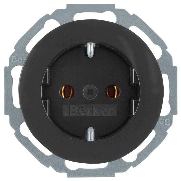 Berker 47452045 Steckdose SCHUKO Serie R.Classic Schwarz glänzend