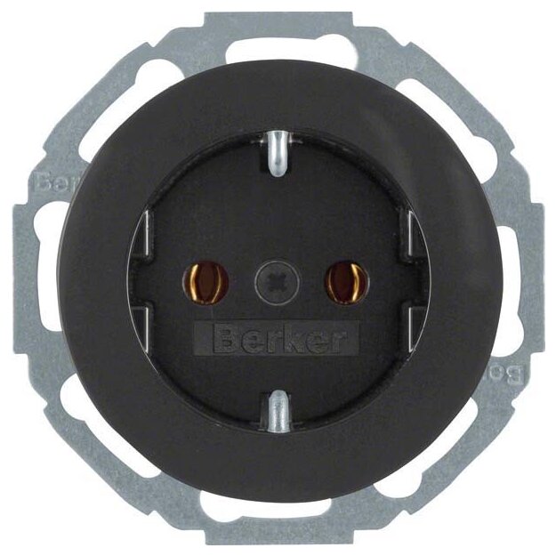 Berker 47552045 Steckdose SCHUKO mit erhöhtem Berührungsschutz Serie R.Classic Schwarz glänzend