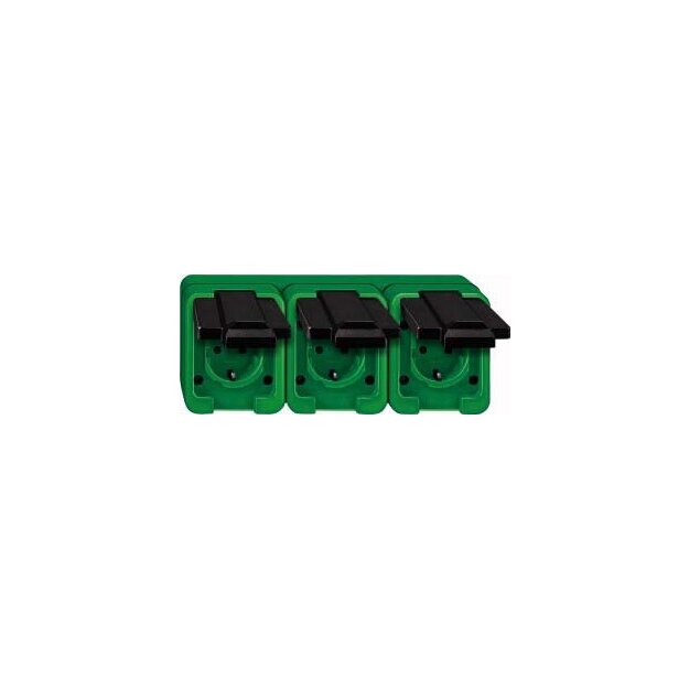 Merten 229377 SCHUKO-Dreifach-Steckdose Grün Agrar