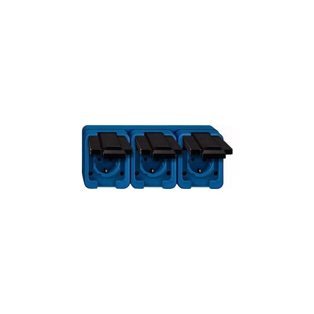 Merten 229375 SCHUKO-Dreifach-Steckdose Blau Schlagfest