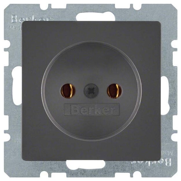 Berker 6167036086 Steckdose ohne Schutzkontakt Q.1/Q.3 Anthrazit samt