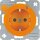 Berker 6765092007 Steckdose mit Schutzkontaktstift und Kontroll-LED R.1/R.3 Orange glänzend