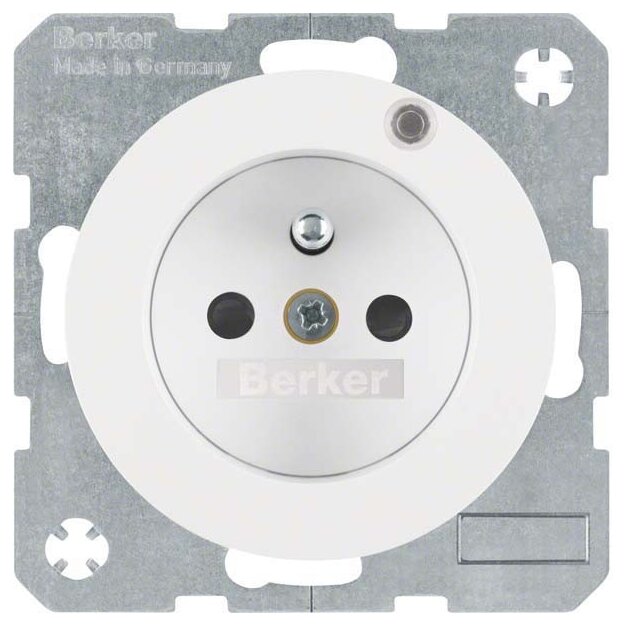 Berker 6765092089 Steckdose mit Schutzkontaktstift und Kontroll-LED R.1/R.3 Polarweiß glänzend