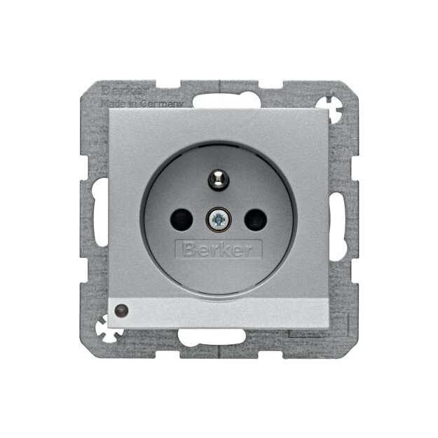 Berker 6765101404 Steckdose mit Schutzkontaktstift und LED-Orientierungslicht S.1/B.3/B.7 Alu matt