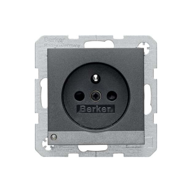 Berker 6765101606 Steckdose mit Schutzkontaktstift LED-Orientierungslicht S.1/B.x Anthrazit matt