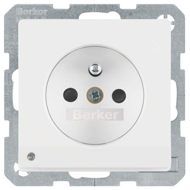 Berker 6765106089 Steckdose mit Schutzkontaktstift und LED-Orientierungslicht Q.x Polarweiß samt