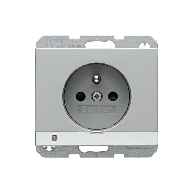 Berker 6765107004 Steckdose mit Schutzko.-Stift und LED-Orientierungslicht K.5 Edelstahl lackiert