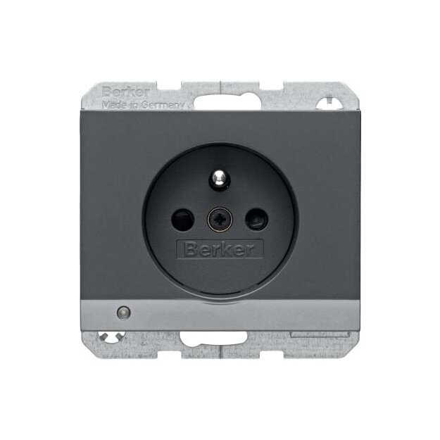 Berker 6765107006 Steckdose mit Schutzkontaktstift und LED-Orientierungslicht K.1 Anthrazit matt