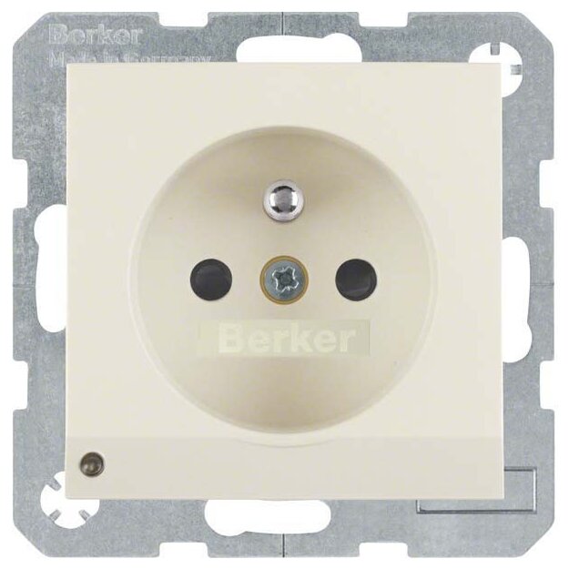 Berker 6765108982 Steckdose m Schutzkontaktstift und LED-Orientierungslicht S.1/B.3/B.7 Weiß glänzend