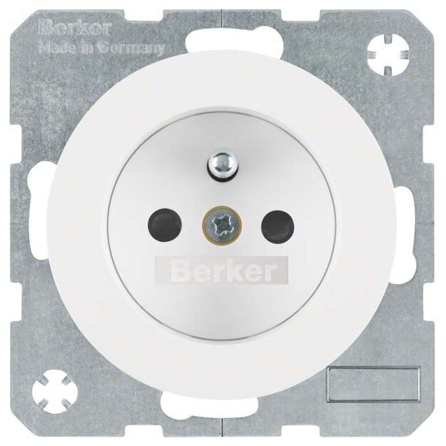 Berker 6765762089 Steckdose mit Schutzkontaktstift und erhöhter Berührungsschutz R.1/R.3 Polarweiß glänzend