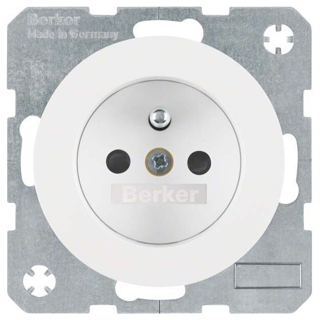 Berker 6768762089 Steckdose mit Schutzkontaktstift und erhöhter Berührungsschutz R.1/R.3 Polarweiß glänzend