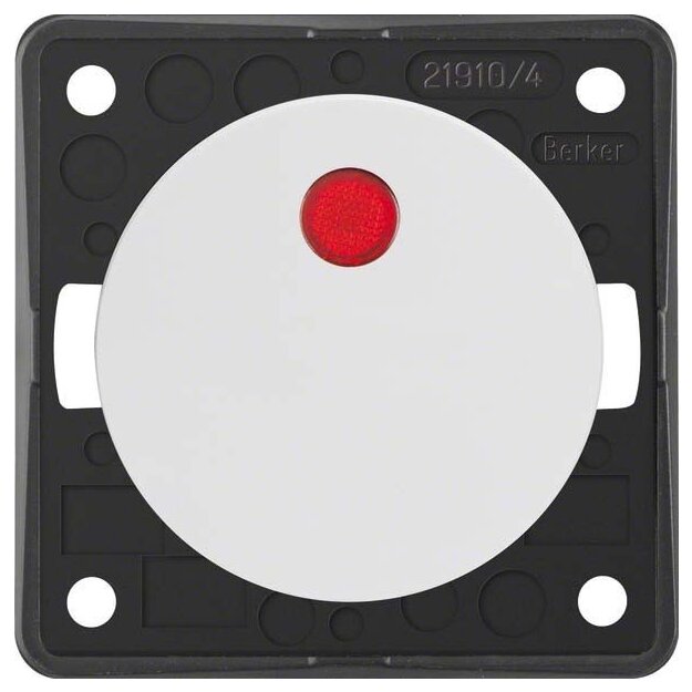 Berker 937622539 Kontroll-Ausschalter 2-polig mit Aufdruck "0" 12V Rote Linse K-LED ITG Flow/Pure pw. glänzend