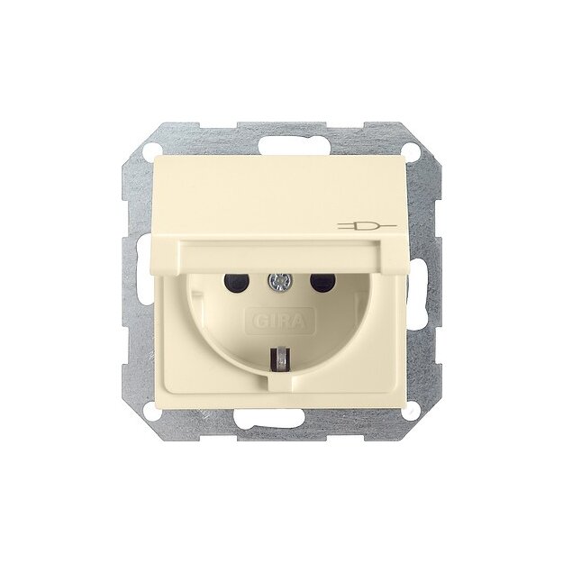 Gira 272401 Schuko Klappdeckel + Shutter SRK System 55 Cremeweiß