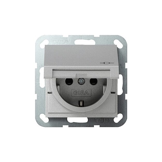 Gira 272426 Schuko Klappdeckel + Shutter SRK System 55 Farbe Alu