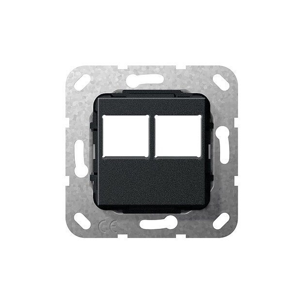 Gira 562910 Modular Jack 2-fach LexCom-Buchse Abdeckung Schwarz