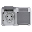 Merten MEG2321-8029 SCHUKO-Doppel-Steckdose waagerecht...