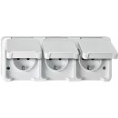 Merten MEG2390-8019 SCHUKO-Dreifach-Steckdose waagerecht...