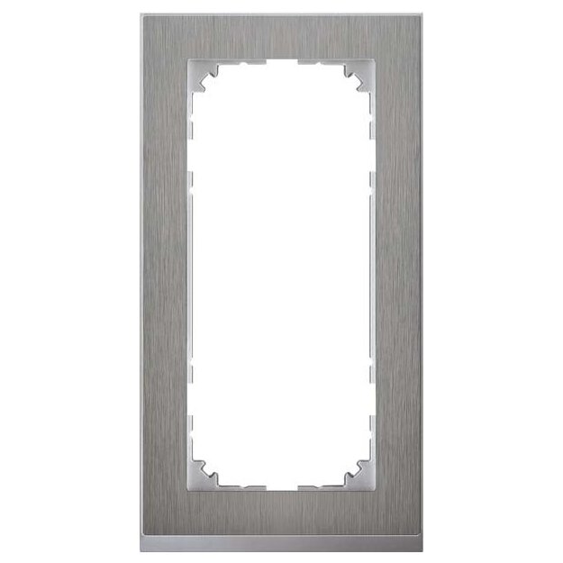 Merten MEG4025-3646 M-Pure Decor-Rahmen 2-fach ohne Mittelsteg Edelstahl/Aluminium M-Pure Decor