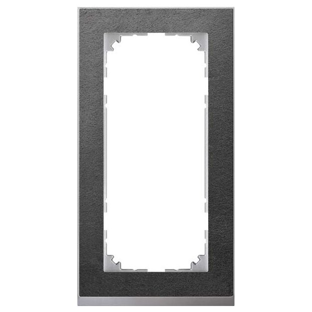 Merten MEG4025-3669 M-Pure Decor-Rahmen 2-fach ohne Mittelsteg Schiefer/Aluminium M-Pure Decor