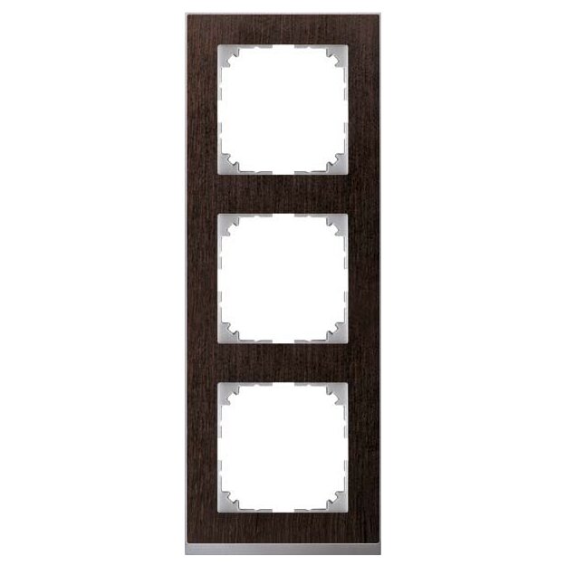 Merten MEG4030-3671 M-Pure Decor-Rahmen 3-fach Wenge/Aluminium M-Pure Decor