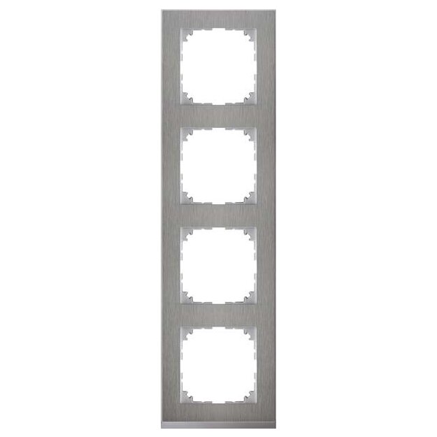Merten MEG4040-3646 M-Pure Decor-Rahmen 4-fach Edelstahl/Aluminium M-Pure Decor