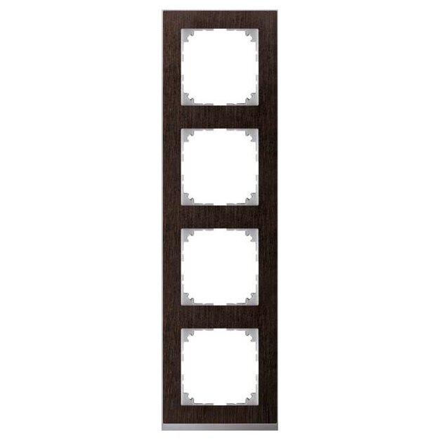 Merten MEG4040-3671 M-Pure Decor-Rahmen 4-fach Wenge/Aluminium M-Pure Decor