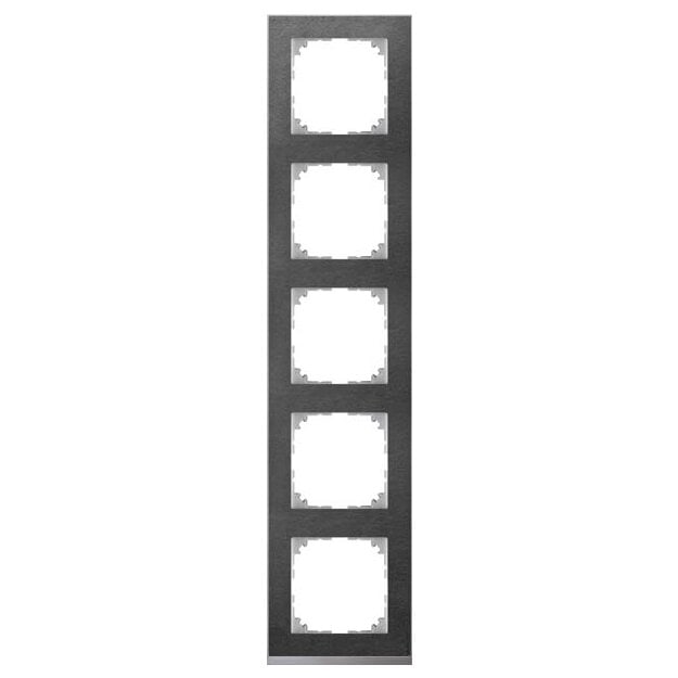Merten MEG4050-3669 M-Pure Decor-Rahmen 5-fach Schiefer/Aluminium M-Pure Decor