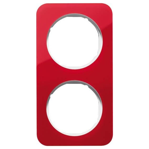 Berker 10122349 Rahmen 2-fach R.1 Acryl Rot transparent/Polarweiß glänzend