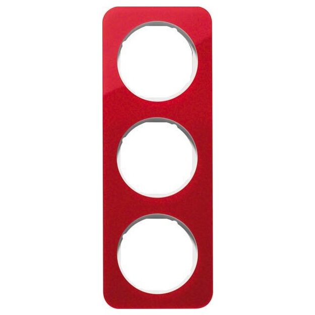 Berker 10132349 Rahmen 3-fach R.1 Acryl Rot transparent/Polarweiß glänzend