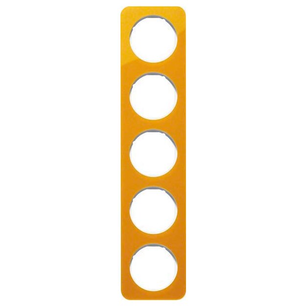Berker 10152339 Rahmen 5-fach R.1 Acryl Orange transparent/Polarweiß glänzend