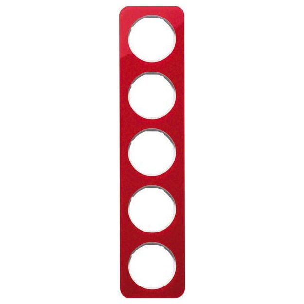 Berker 10152349 Rahmen 5-fach R.1 Acryl Rot transparent/Polarweiß glänzend