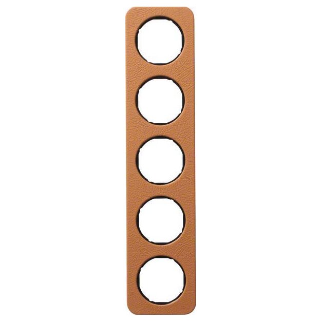 Berker 10152364 Rahmen 5-fach R.1 Leder Braun/schwarz glänzend