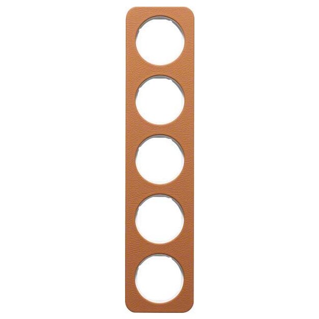 Berker 10152369 Rahmen 5-fach R.1 Leder Braun/Polarweiß glänzend