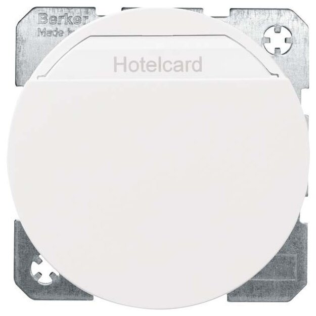 Berker 16402089 Relais-Schalter mit Zentralstück für Hotelcard R.1/R.3 Polarweiß glänzend