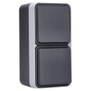 Berker 47803515 Kombination Wechselschalter/Steckdose SCHUKO mit Klappdeckel Aufputz W.1 Grau