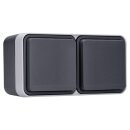 Berker 47843515 Steckdose SCHUKO 2-fach waagerecht mit Klappdeckel 2 Schieber W.1 Grau