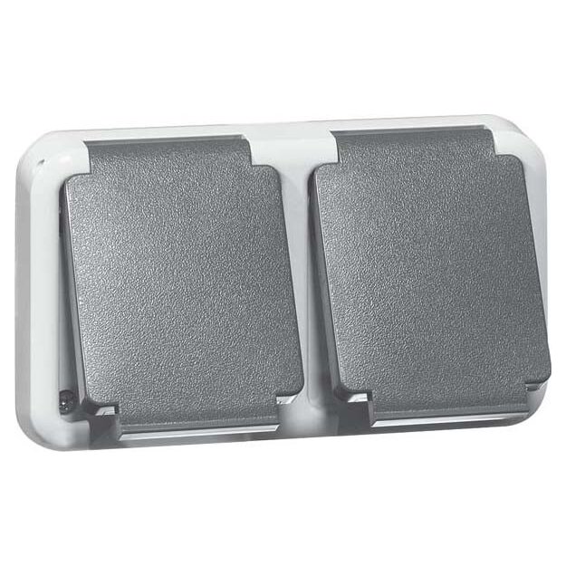 Peha 00312751 Steckdose SCHUKO 2-fach Grau ohne Dose