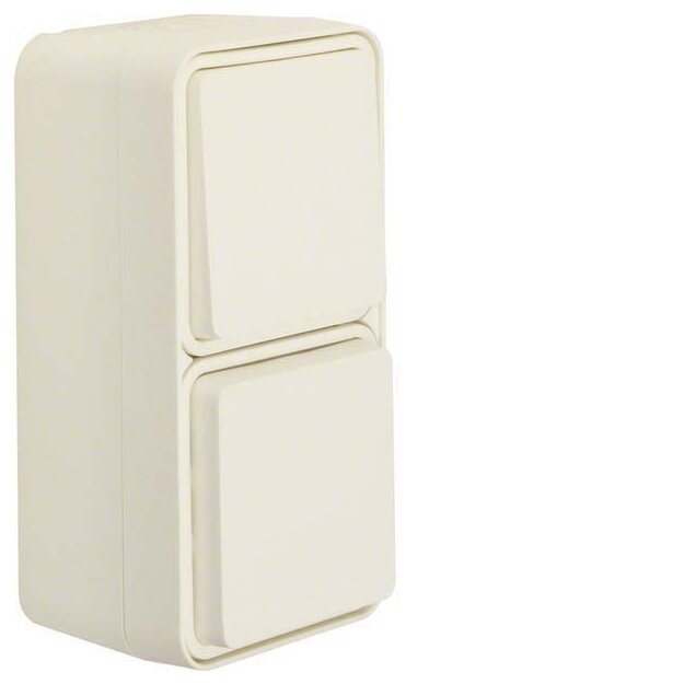 Berker 47803512 Kombination Wechselschalter/Steckdose SCHUKO mit Klappdeckel Aufputz W.1 Polarweiß
