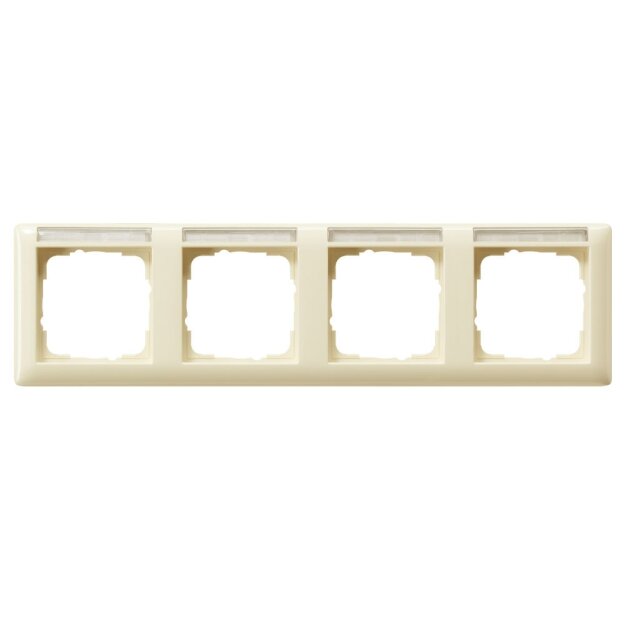 Gira 109401 Abdeckrahmen 4-fach waagerecht Beschriftungsfeld Standard 55 Cremeweiß