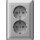 Gira 078326 Schuko 2-fach Shutter + Vollplatte System 55 Farbe Alu