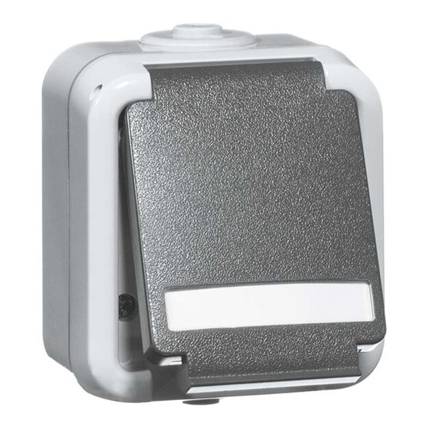 Peha 00307011 Steckdose SCHUKO Grau Beschriftungsfeld