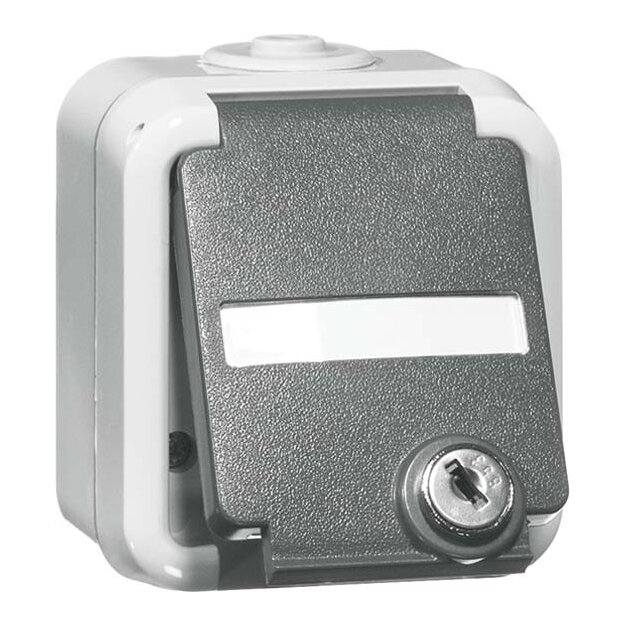 Peha 00306011 Steckdose SCHUKO Grau Beschriftungsfeld abschliessbar