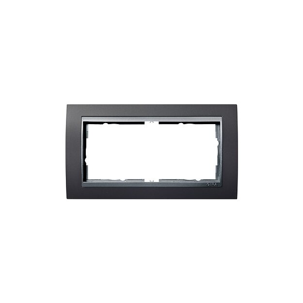 Gira 100281 Abdeckrahmen 2-fach ohne Mittelsteg Zwischenrahmen Farbe Alu Gira Event Anthrazit