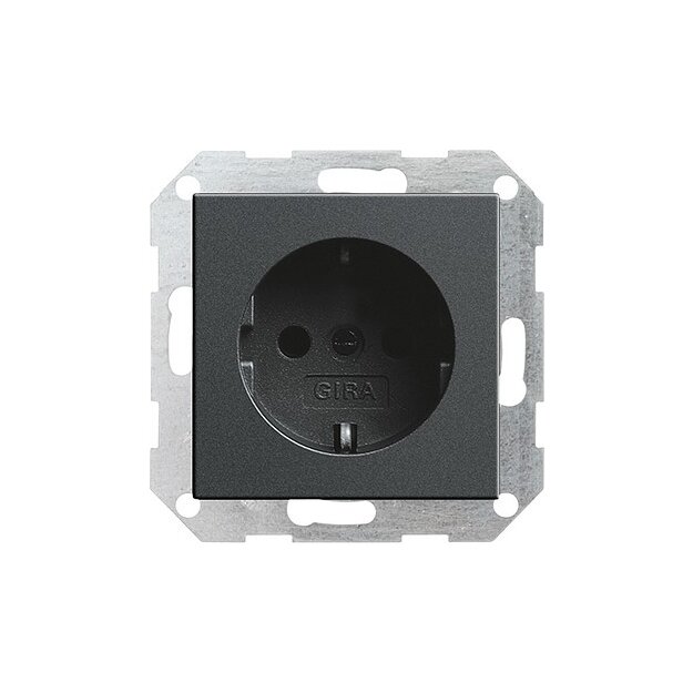 Gira 046628 Schuko ohne Befestigungskrallen System 55 Anthrazit