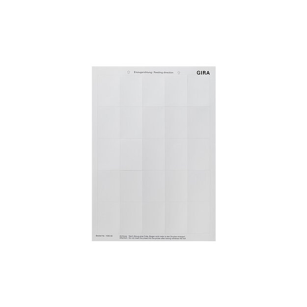 Gira 109000 Beschriftungsbögen 38 x 54 mm Zubehör