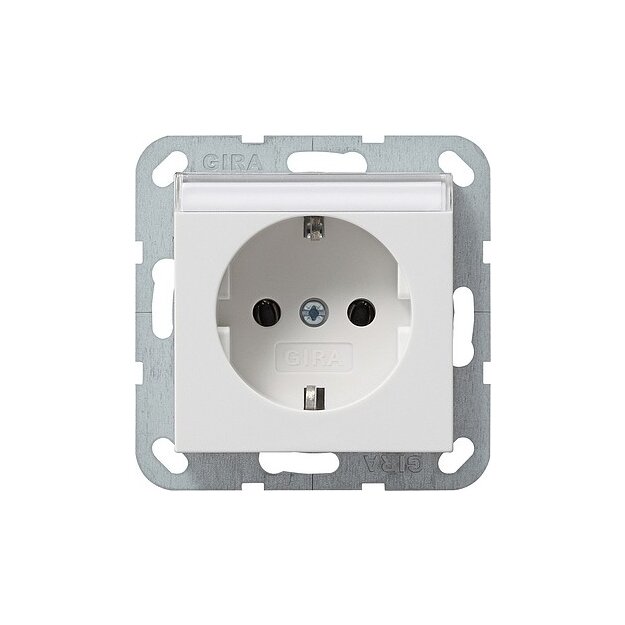 Gira 045727 Schuko Beschriftungsfeld System 55 Reinweiß matt