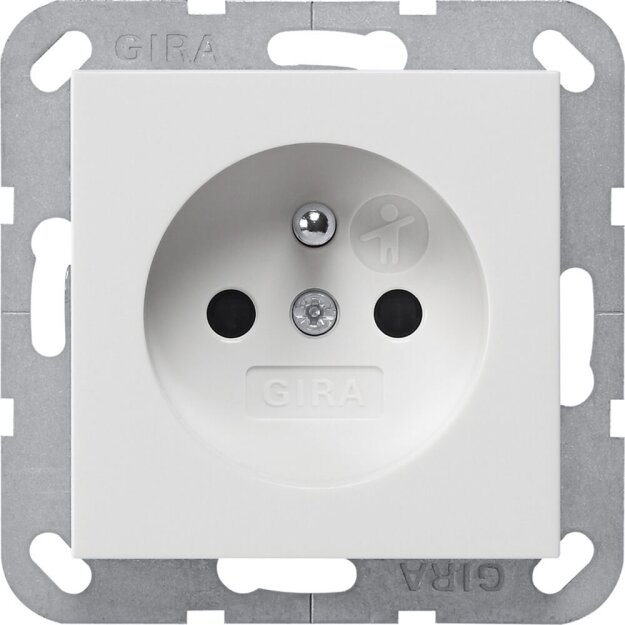 Gira 048503 Steckdose Erdstift + Shutter System 55 Reinweiß