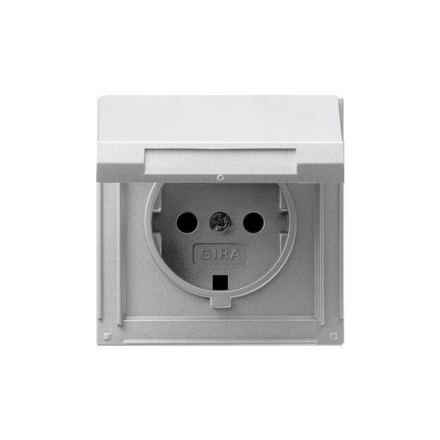 Gira 045465 Schuko Klappdeckel Gira TX_44 (WG UP) Farbe Alu