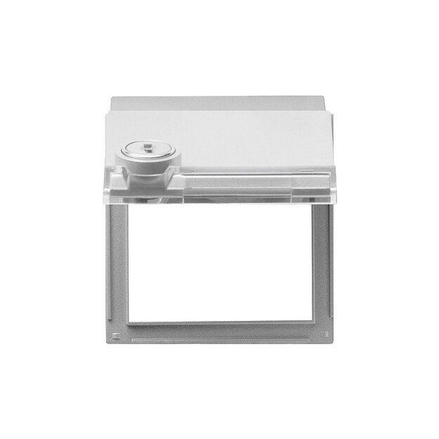 Gira 069465 Adapterrahmen Klappdeckel Schloss sortiert + Beschriftungsfeld Gira TX_44 (WG UP) Farbe Alu